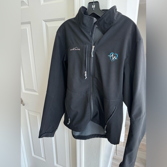 Eddie Bauer black fleece lined softshell jacket Men’s Large like new - Picture 4 of 10